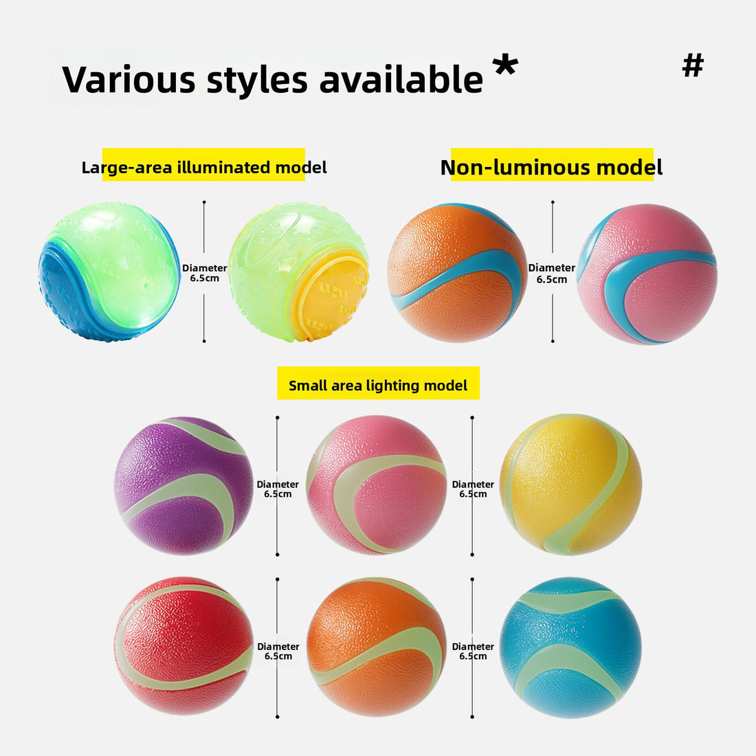 Dog Toy Luminous Sound Rubber Ball Interactive Tour Toy