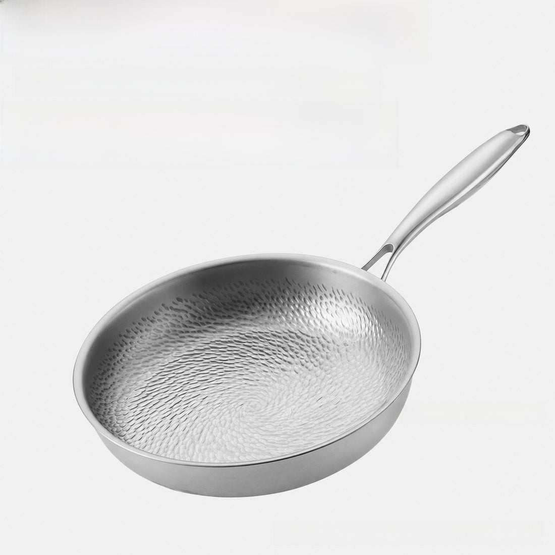 Titanium element fish-scale pattern stainless steel non-stick frying pan without coating