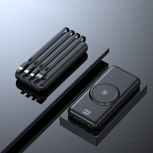 Power bank held in hand for size reference