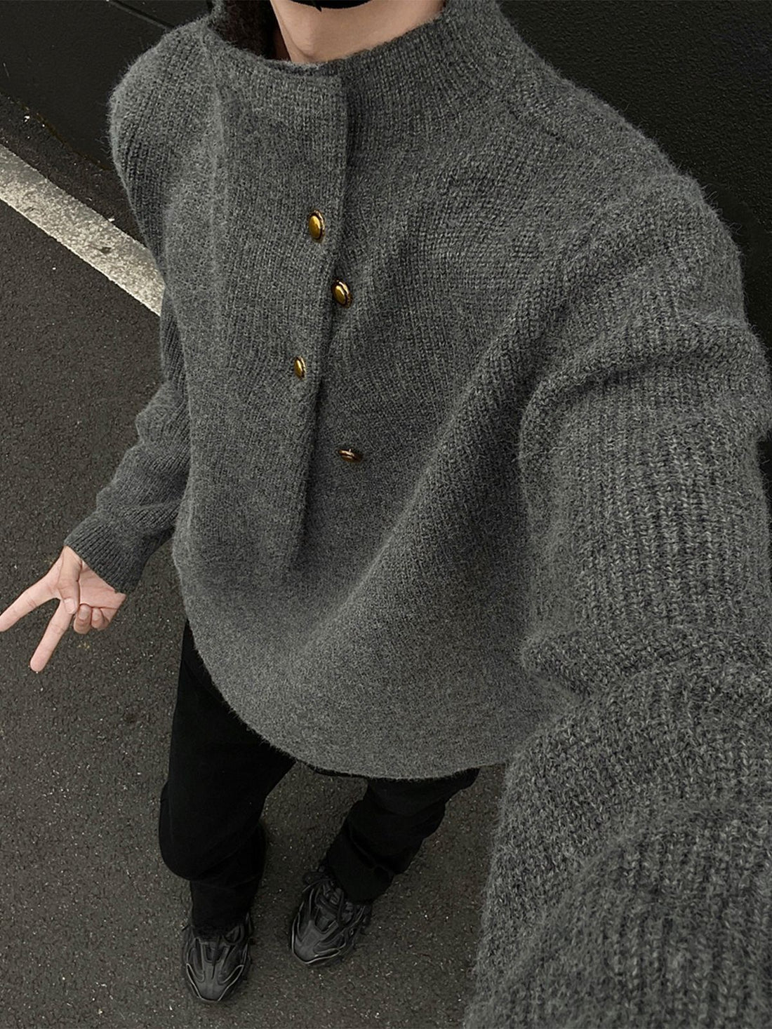 Men's Casual Turtleneck Long Sleeve Knitwear Top