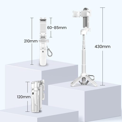 Selfie stick tripod folded compact size