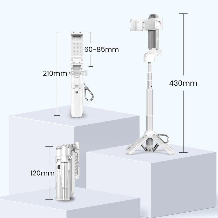 Selfie stick tripod folded compact size
