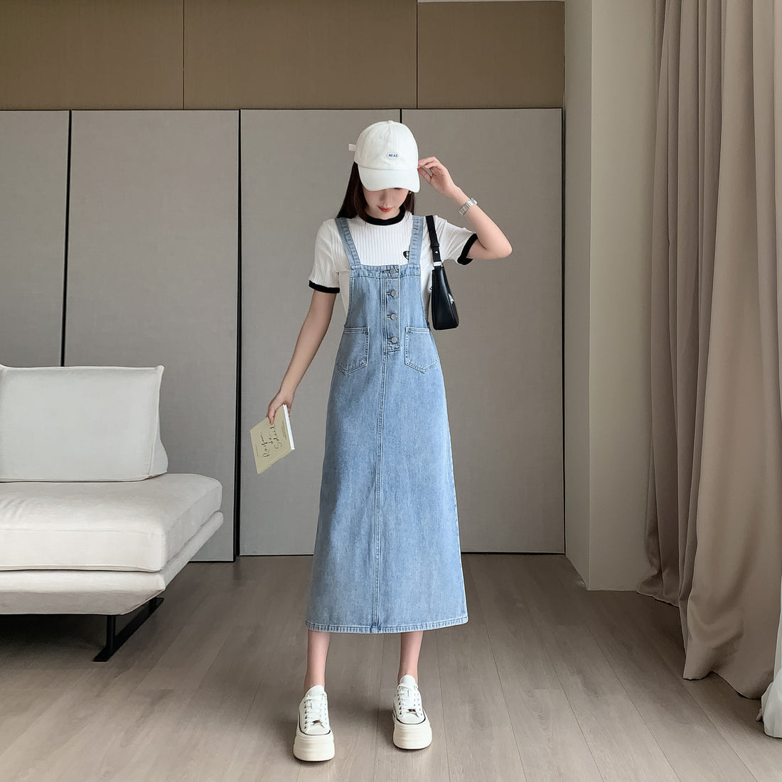 Women's Denim Suspender Dress