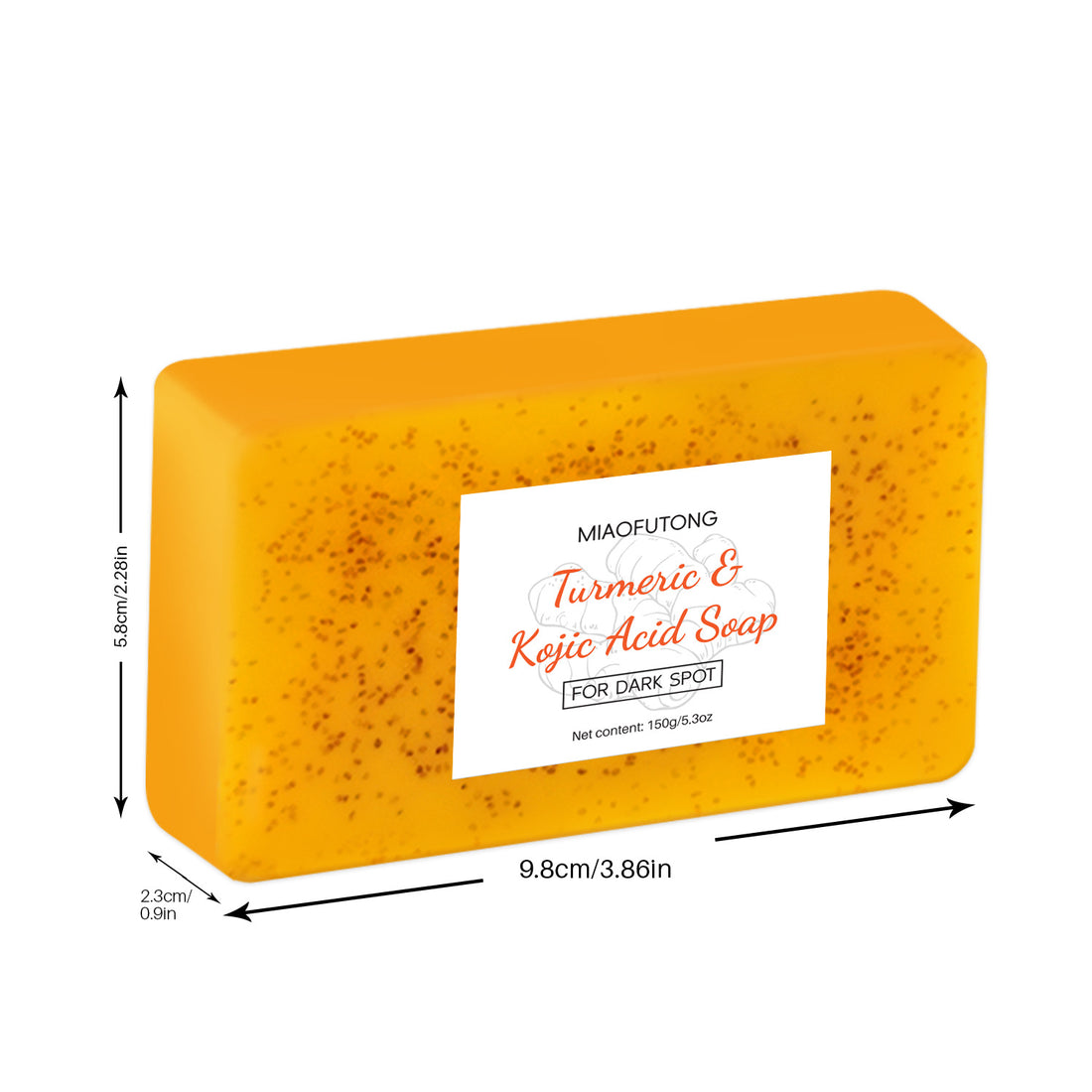 Handmade turmeric lemon cold process soap bar, photo 6