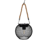 Solar Iron Grid Lantern Retro Outdoor Hanging Light