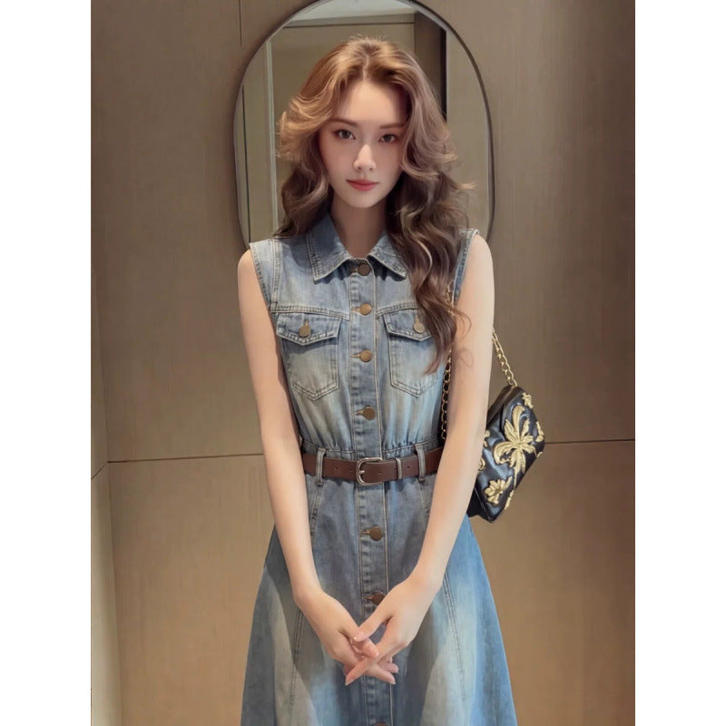 Sleeveless Denim Dress