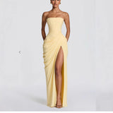 Belted evening gown
