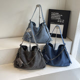 Women Denim Tote Bag Large Capacity Shoulder Crossbody Bag