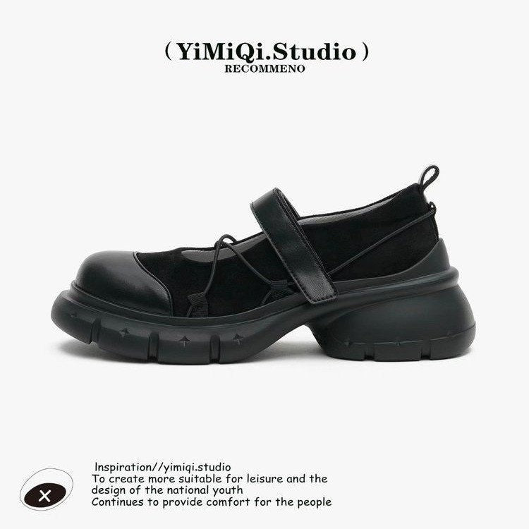 Velcro thick-soled Mary Jane women's shoes
