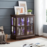 LED Curio Display Cabinet with Adjustable Shelves Retro