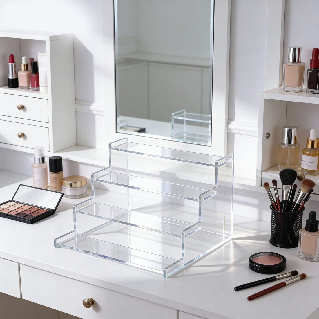 Acrylic Tiered Display Stand for Cosmetics and Collectibles