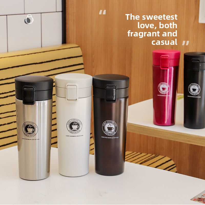 Stainless Steel Bouncing Thermos Cup with Wide Mouth