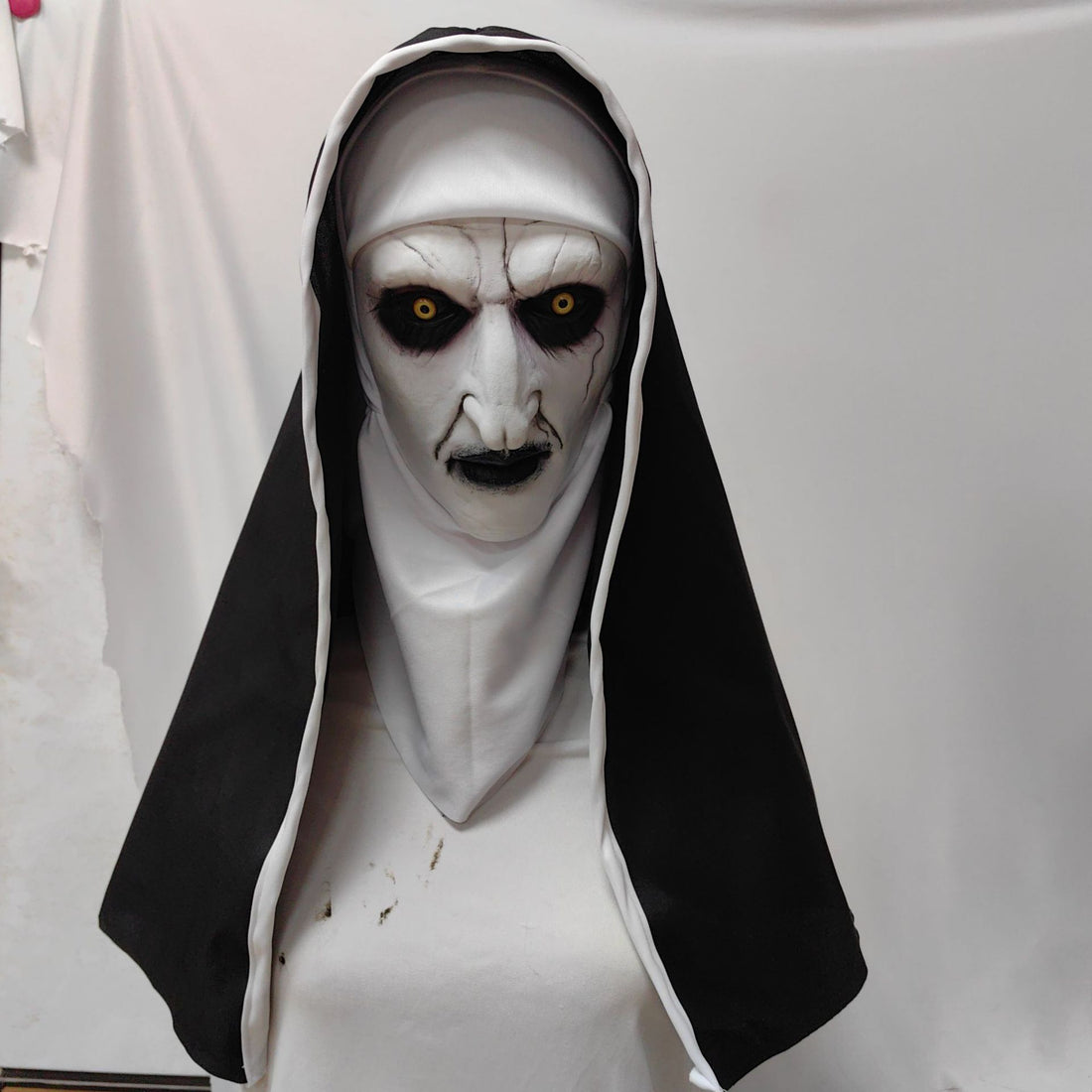 Horror Nun Latex Mask with Glow Effect