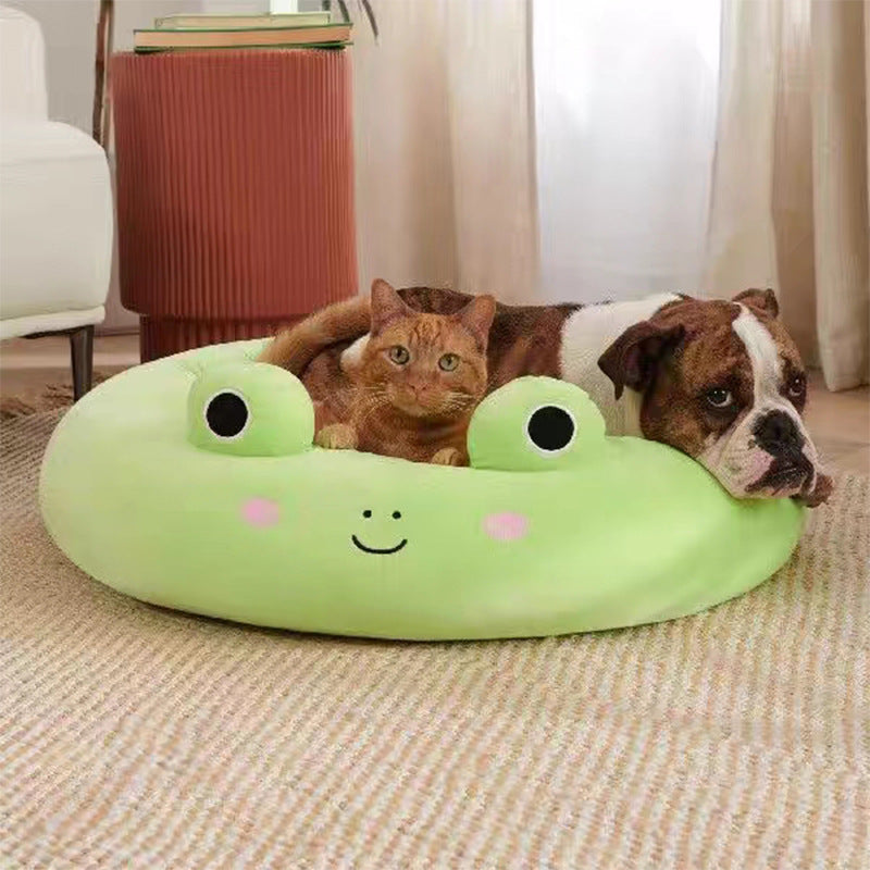 Bed placed next to a food bowl for scale