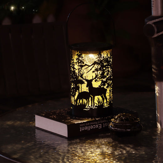 Wrought Iron Deer Solar Garden Light