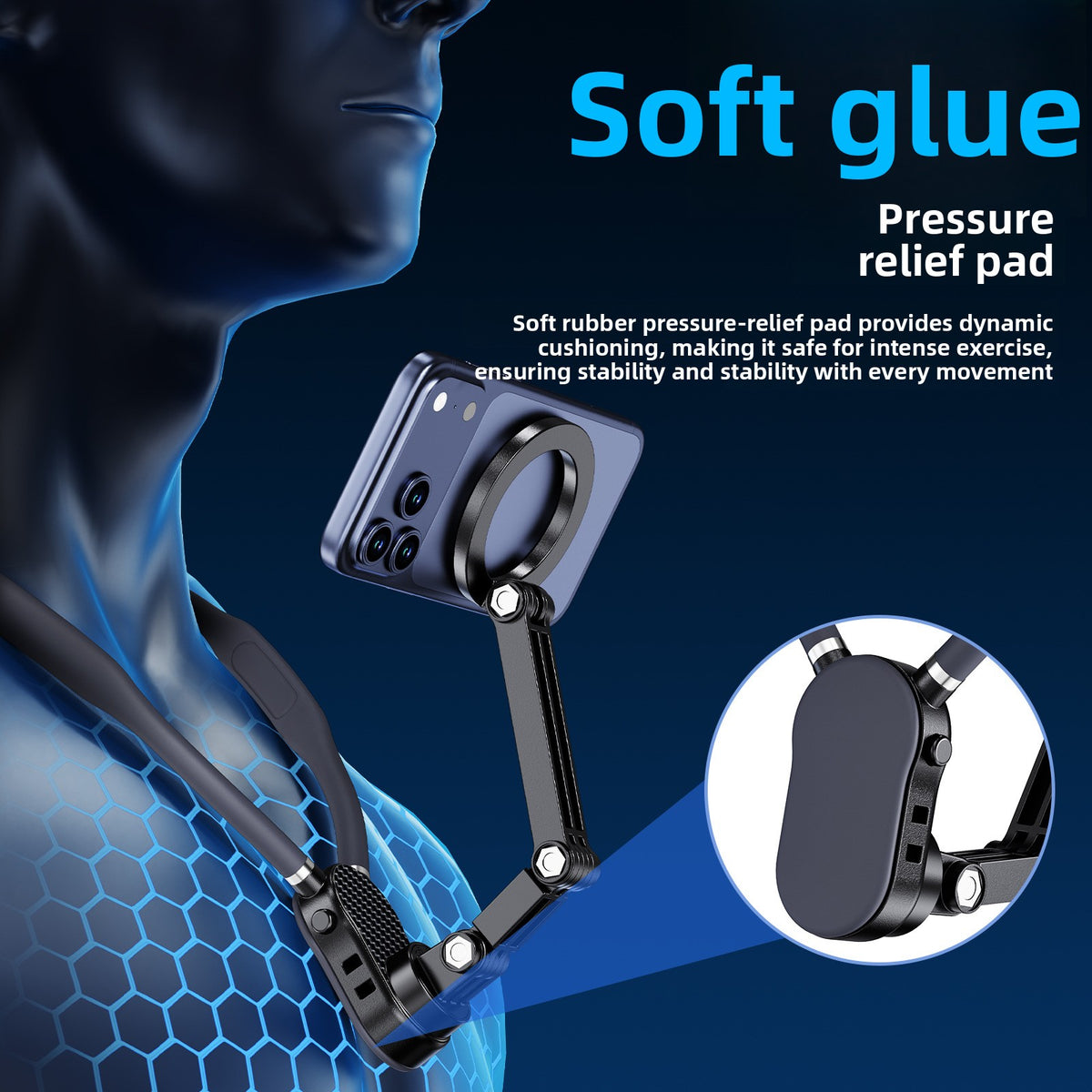 Neck-mounted mobile phone holder