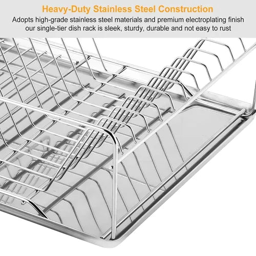 Stainless Steel Dish Drying Rack with Drainboard