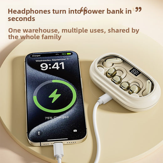 Tri-Functional Bluetooth Earbuds with Transparent Charging Case