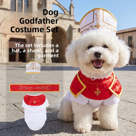 Dog Godfather Costume Suit with Hat