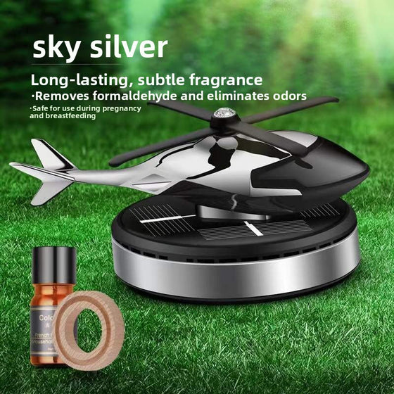 Solar Powered Rotating Helicopter Car Ornament
