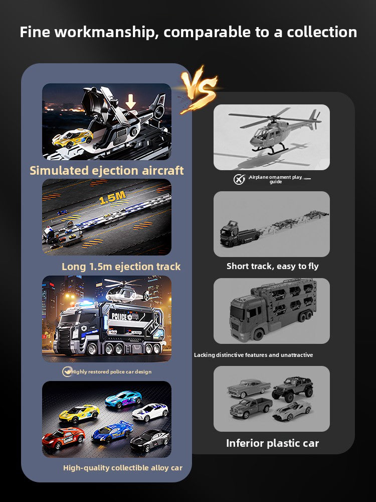 Transforming Police Car Toy with Track and Ejection Features