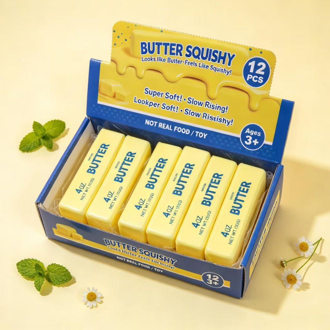 Squeezable soft rebounding butter stick