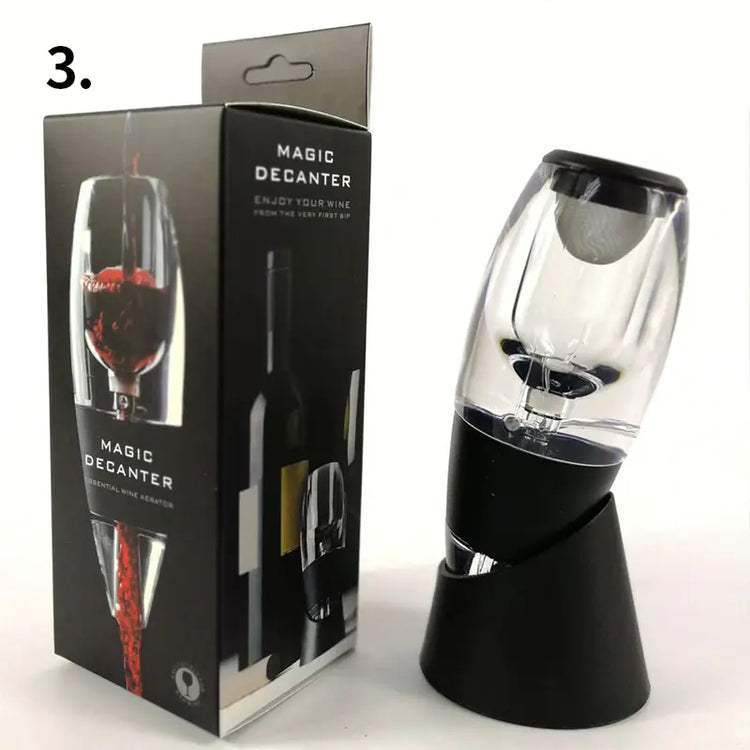 Wine decanter and pourer detail view