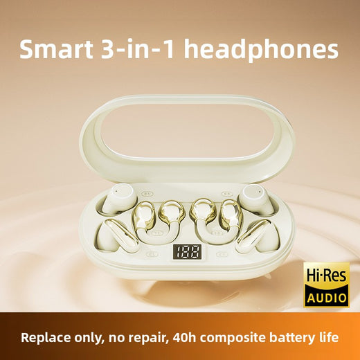 Tri-Functional Bluetooth Earbuds with Transparent Charging Case