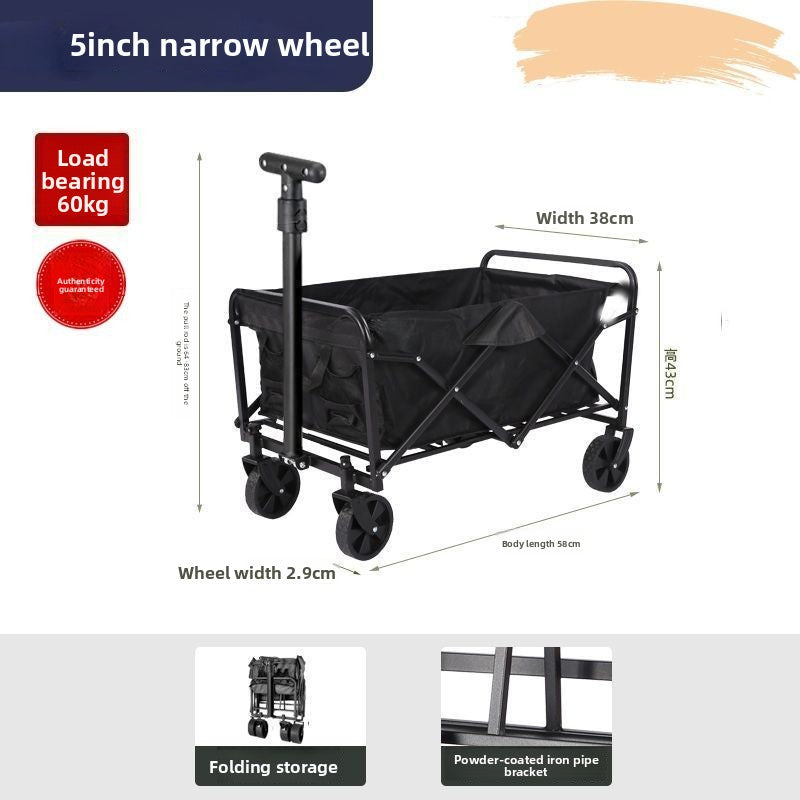 Folding Camping Cart Outdoor Utility Wagon with Table