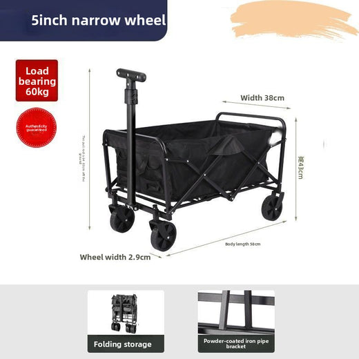 Folding Camping Cart Outdoor Utility Wagon with Table