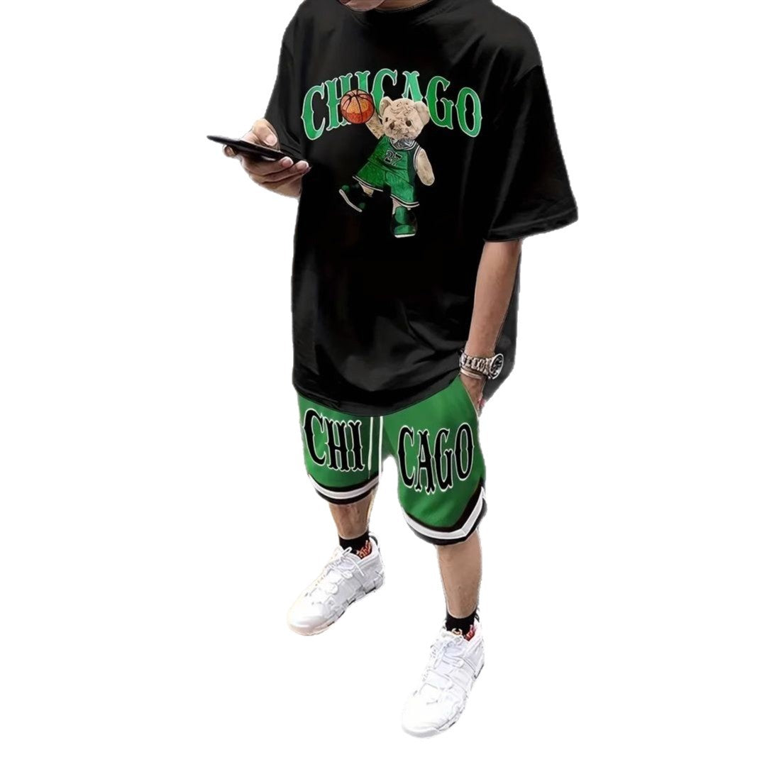 Short-sleeved T-shirt pants loose-fitting