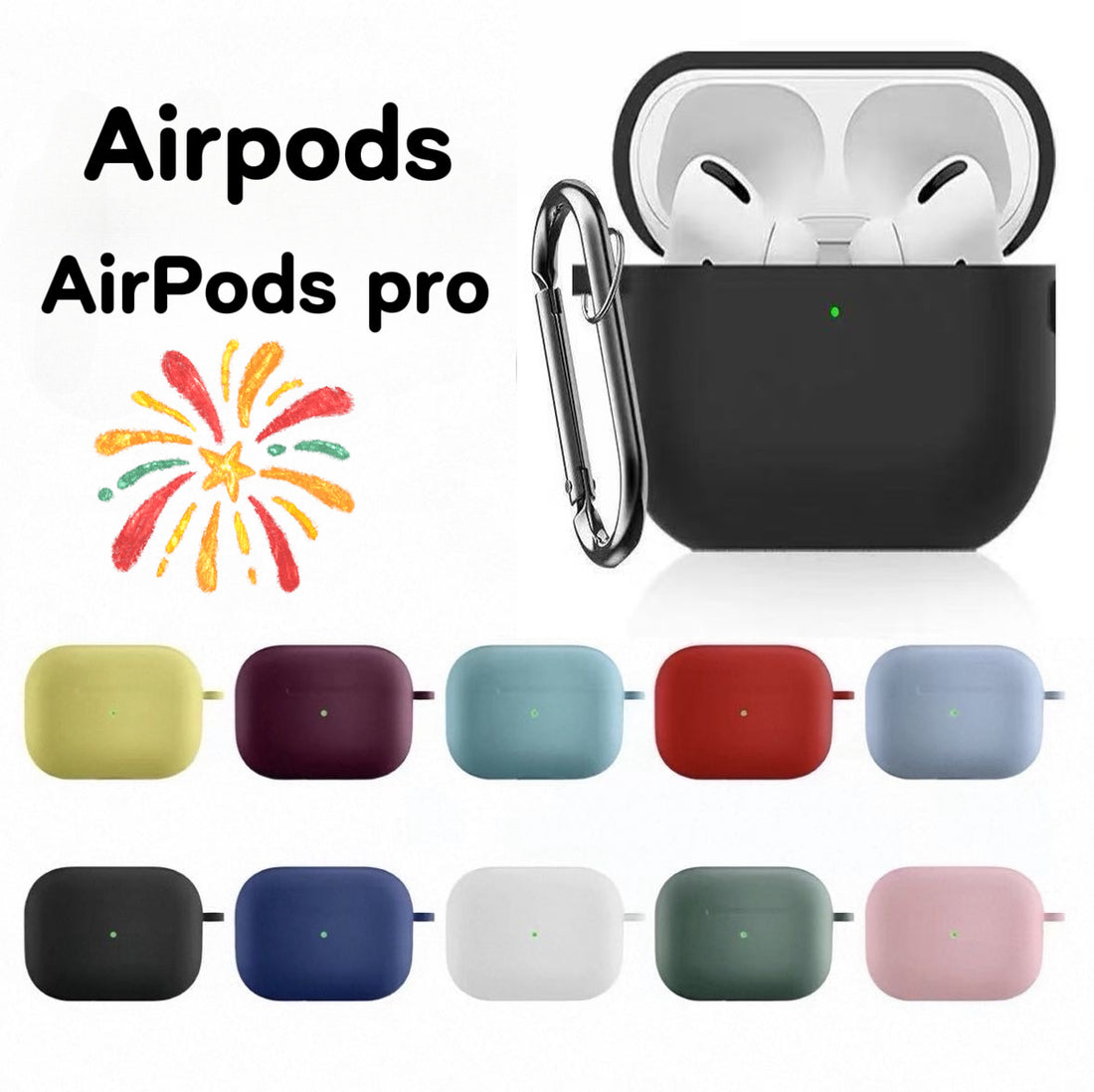 Silicone Protective Case for AirPods Pro Pro2 Pro3 4 3 2 1 Shockproof Cover