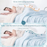 Reversible Cooling Blankets Smooth Air Condition Comforter Lightweight Summer Quilt Washable Double Side Cold Fabric & Cool Skin