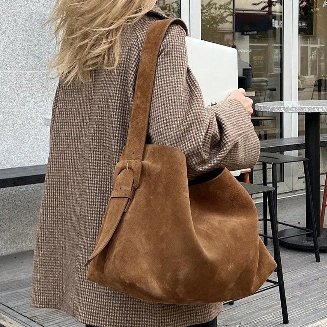 Retro Brown Corduroy Shoulder Bag
