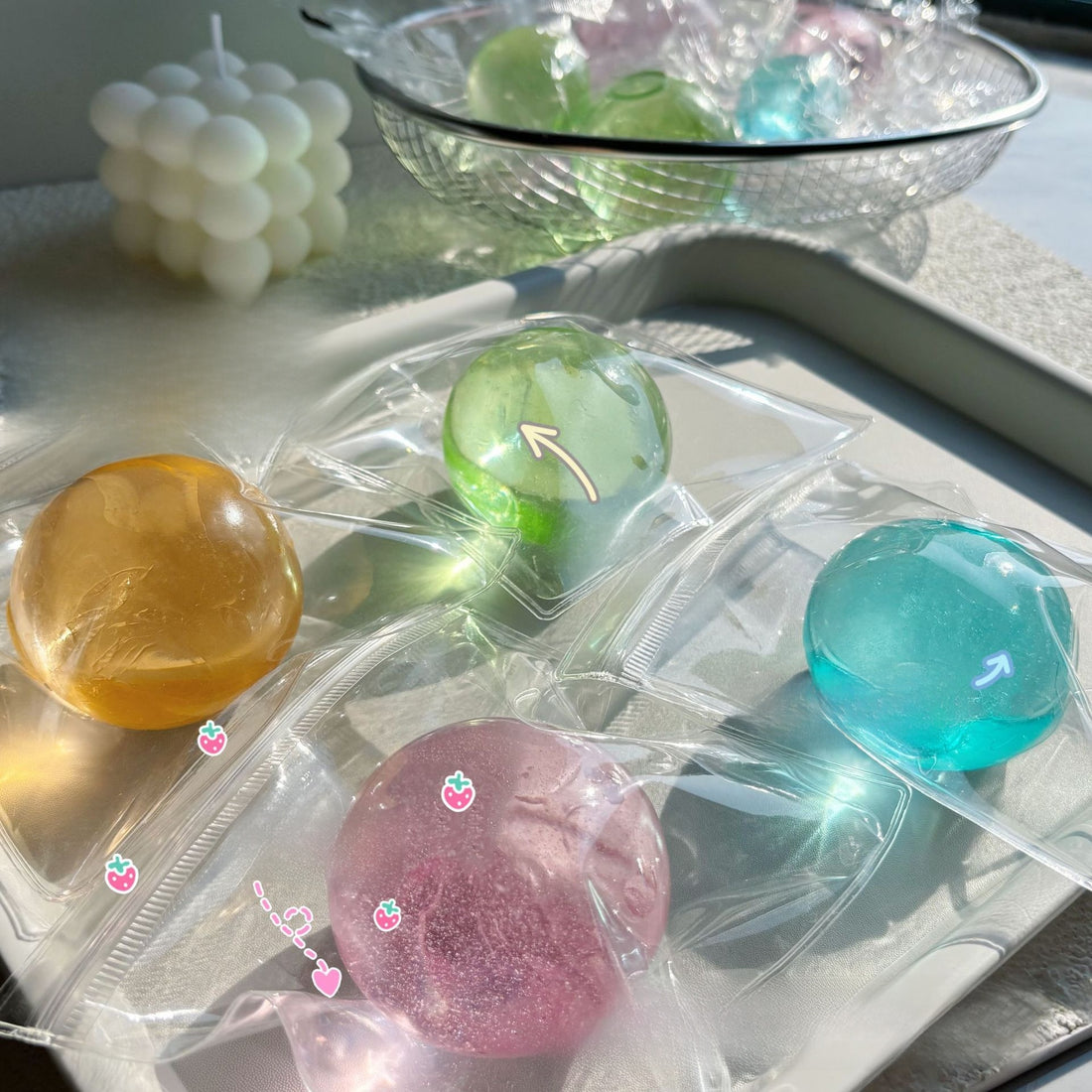 Handmade Maltose Squishy Slow Rising Stress Relief Ball Fruit Shaped Fidget Toy