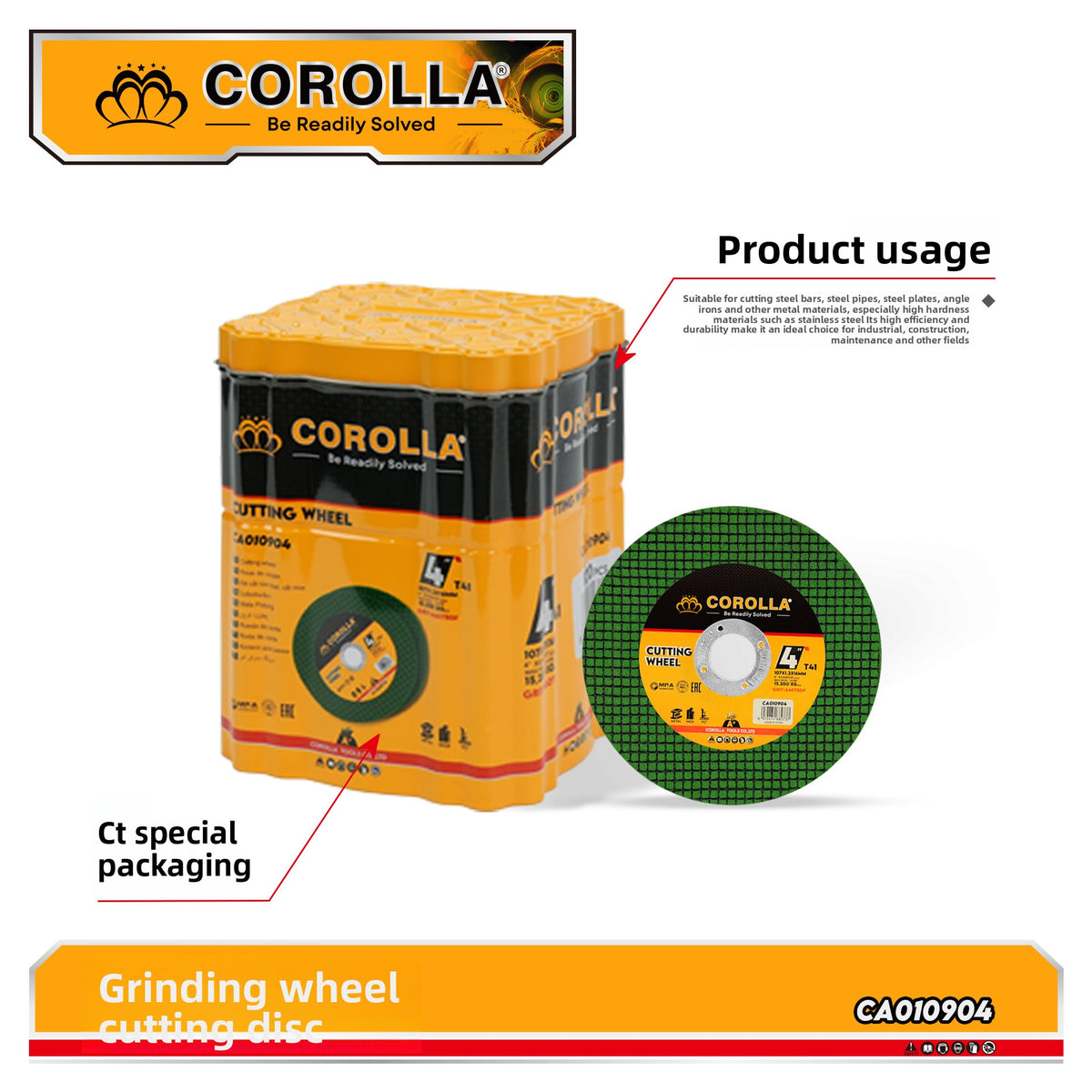 Various-sized grinding wheel cutting discs