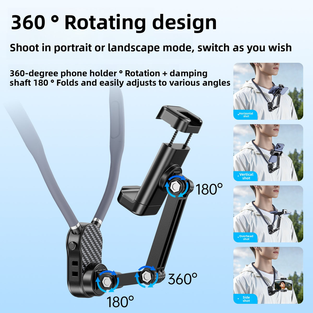 Neck-mounted mobile phone holder