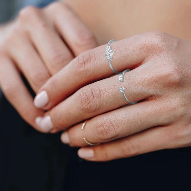 S925 Silver Ring with Marquise Cut Diamond Design - Image 6