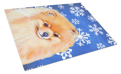 Christmas Dog Print Tempered Glass Cutting Board, Large 12 x 15