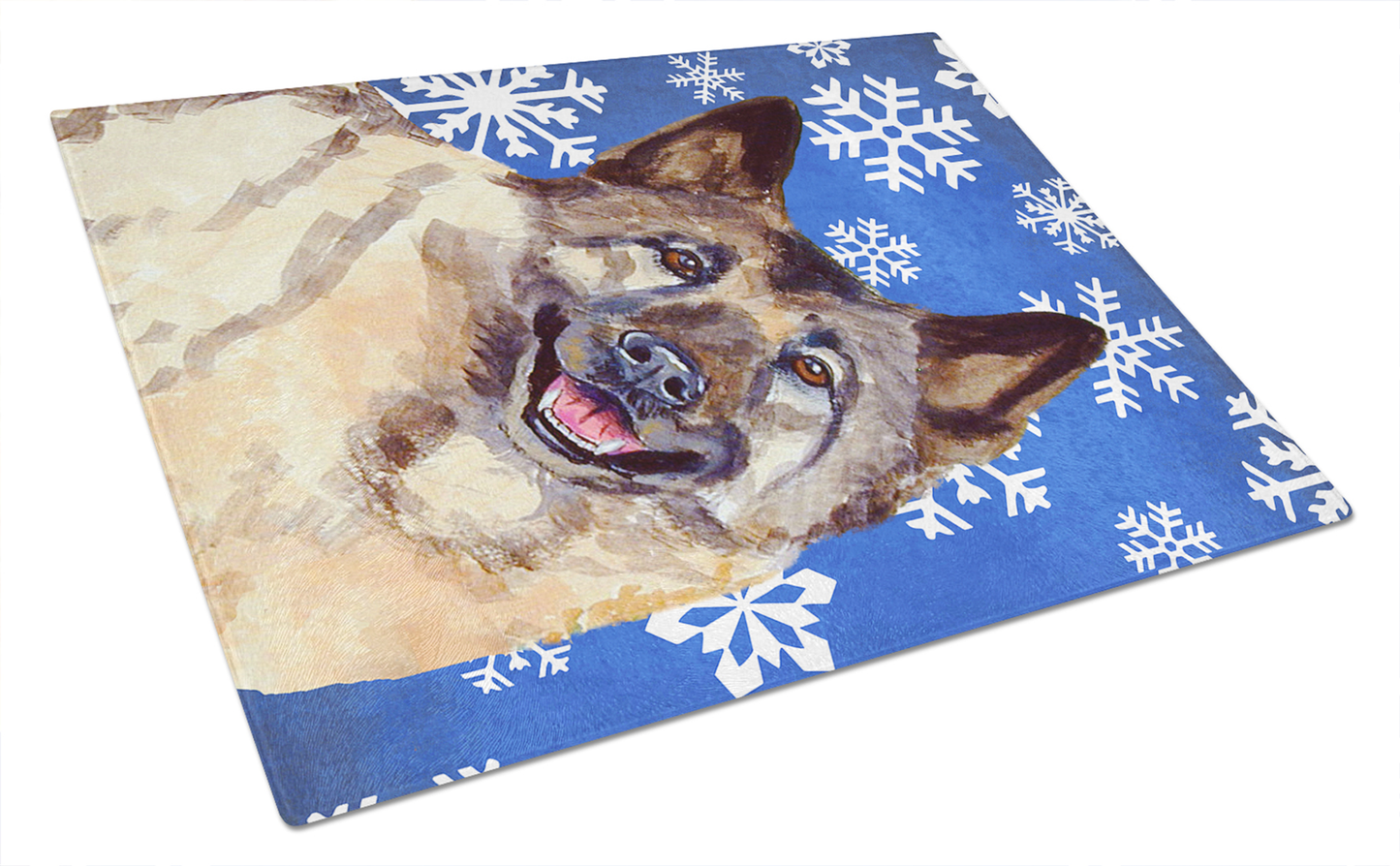 Christmas Dog Print Tempered Glass Cutting Board, Large 12 x 15