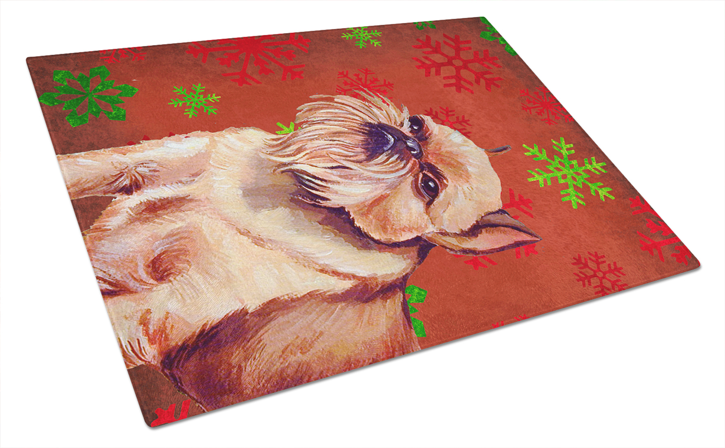 Christmas Dog Print Tempered Glass Cutting Board, Large 12 x 15