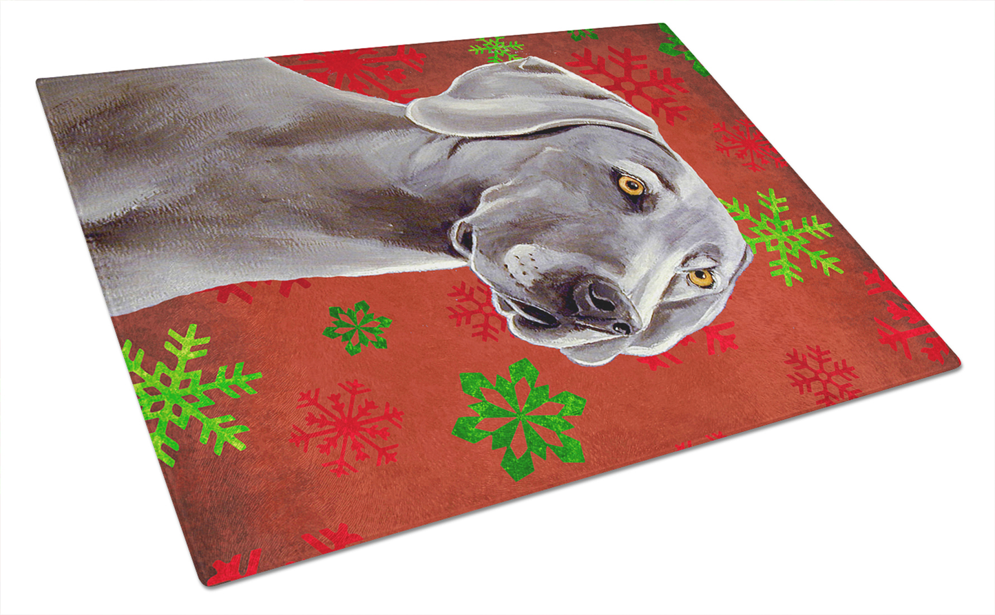 Christmas Dog Print Tempered Glass Cutting Board, Large 12 x 15