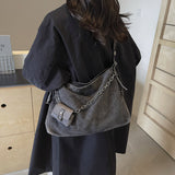 Women Denim Tote Bag Large Capacity Shoulder Crossbody Bag