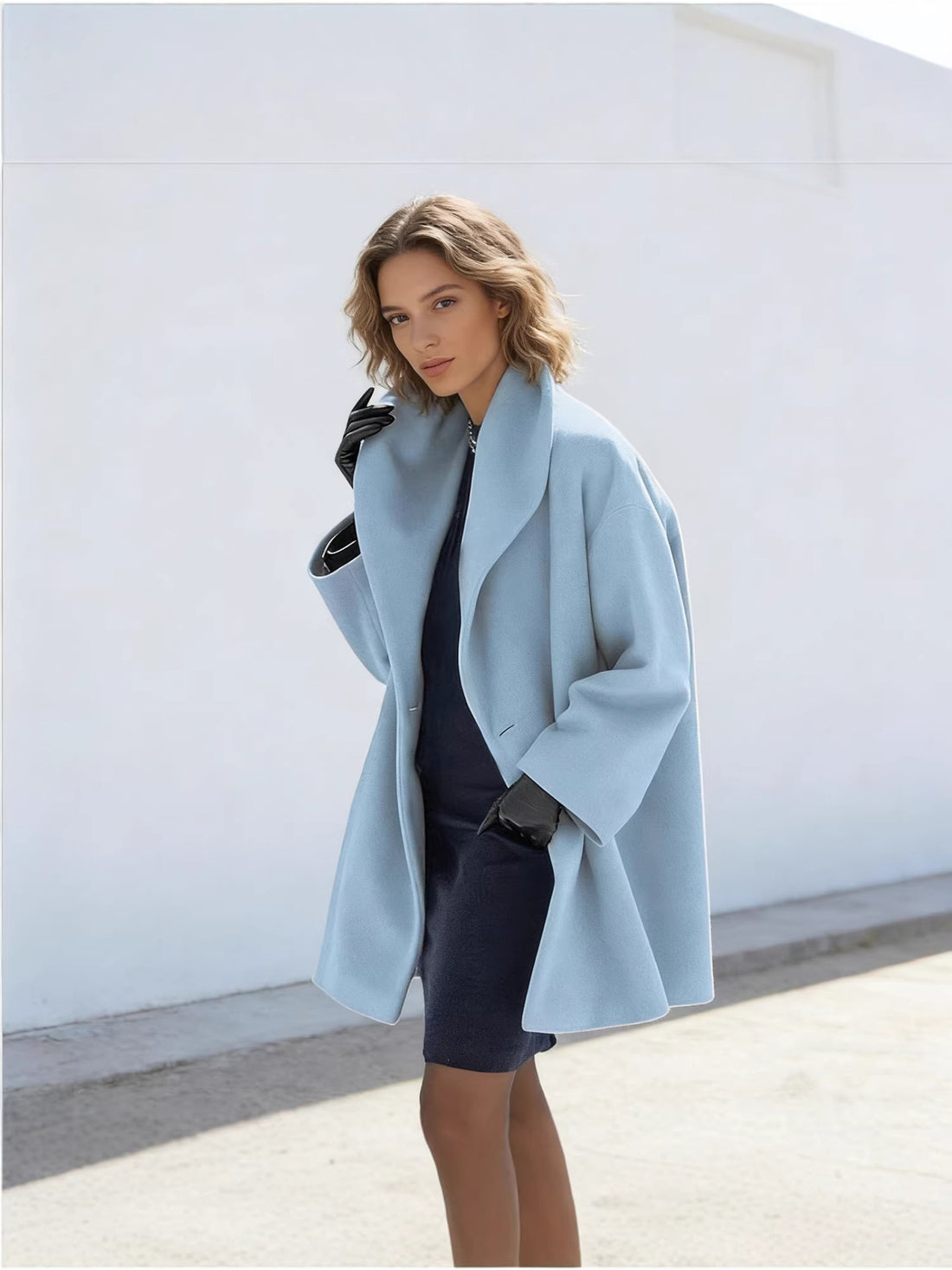 Fashion autumn and winter long multi-color coat loose