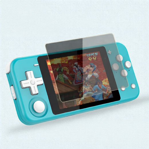 Portable game console in landscape mode