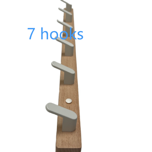 Beech Wood Adhesive Wall Mounted Coat Hooks