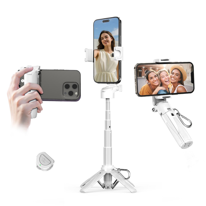 Selfie stick tripod four section extension diagram