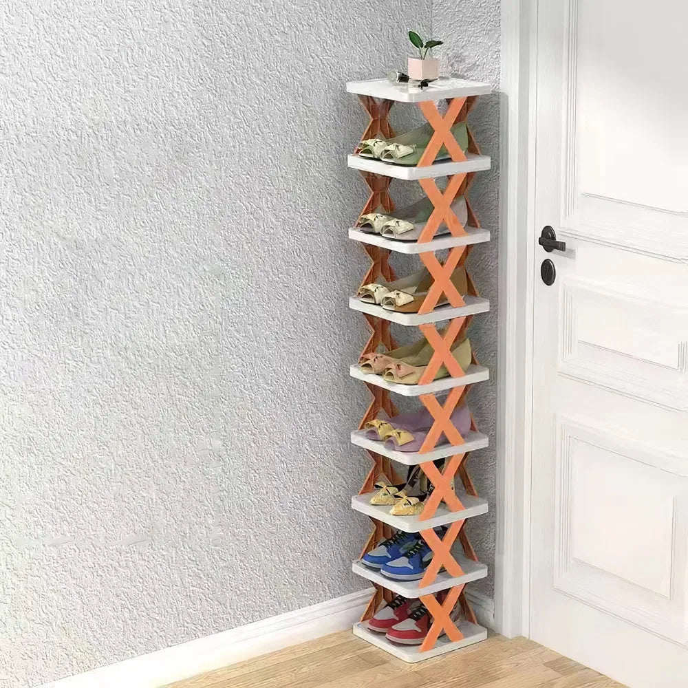 Orange color option of the 9-tier shoe rack