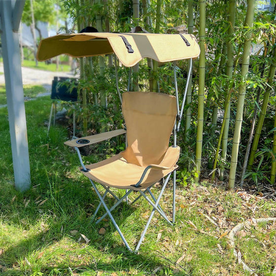 Portable Folding Outdoor Chair with Sunshade Camping Furniture & Gear product image 1