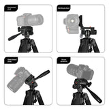 Adjustable Camera Tripod with Removable Gimbal for Phone and DSLR